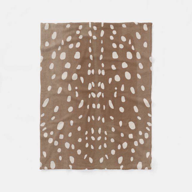 Fawn Spots Baby Deer Animal Print Pattern Fleece Blanket (Front)