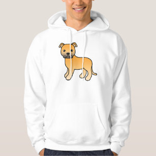 Fawn Staffordshire Bull Terrier Cartoon Dog Hoodie