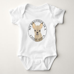 Fawn Tan Cream Chihuahua Dog Big Brother Baby Bodysuit