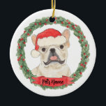 Fawn Tan Cream Frenchie French Bulldog Ceramic Ornament<br><div class="desc">Make the nice list this year with a personalised ornament of your sweet fawn tan cream frenchie french bulldog!</div>