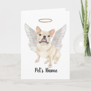 Fawn Tan Cream Frenchie Sympathy Memorial Card