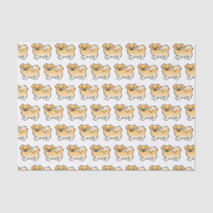 Fawn Tibetan Spaniel Cute Cartoon Dog Pattern Tissue Paper