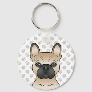 Fawn With Black Mask French Bulldog Dog & Paws Key Ring