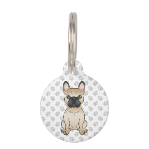 Fawn With Black Mask French Bulldog & Pet's Info Pet Tag