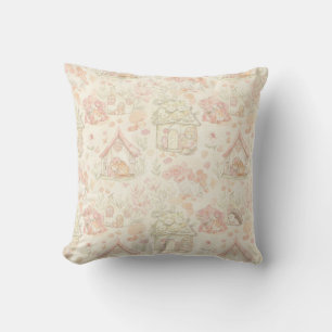 Fawns and Hedgehogs in Cottages by Natasha Us Cushion