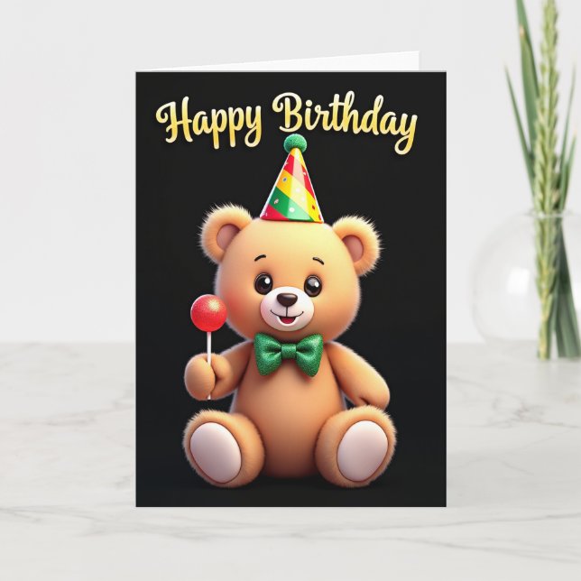 Fawns Birthday Party Hat Card (Front)