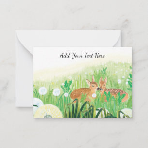 Fawns in Tall Grass Customisable Card