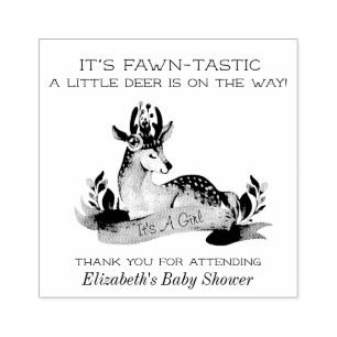 Fawntastic Deer It's A Girl Baby Shower Stamp