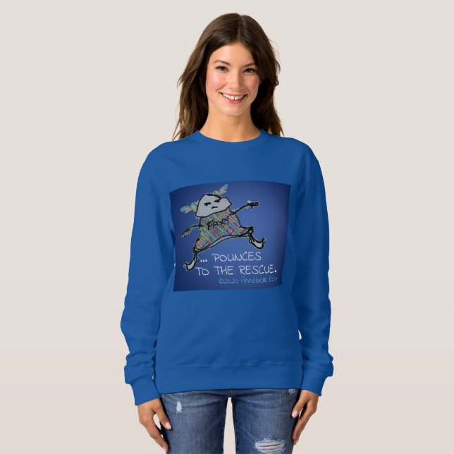 FAXY SuperHero Blue Sky Pounce ©2020Annabelle Echo Sweatshirt (Front Full)