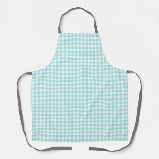 Faye and Lauren Aqua Blue Gingham 1 Apron