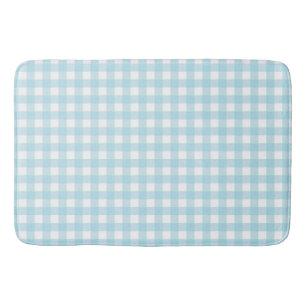 Faye and Lauren Baby Blue Gingham Bath Mat