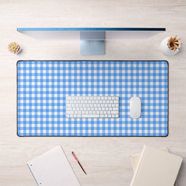 Faye and Lauren Blue Gingham Desk Mat (Office 1)