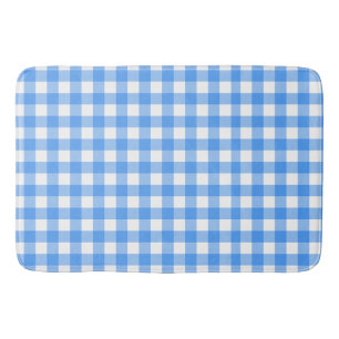 Faye and Lauren Blue Plaid Bath Mat