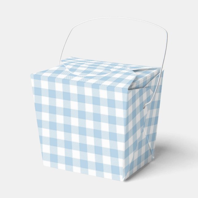 Faye and Lauren Blue Plaid Favour Box (Front Side)