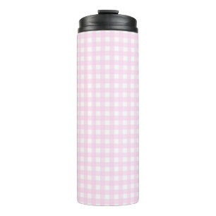 Faye and Lauren Bright Pink Gingham Thermal Tumbler