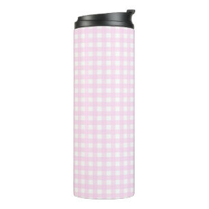 Faye and Lauren Bright Pink Gingham Thermal Tumbler