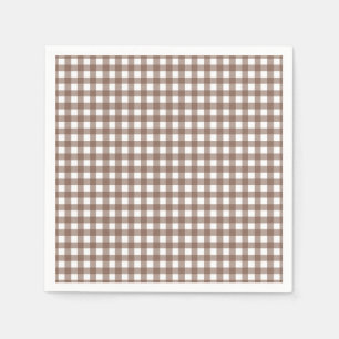 Faye and Lauren Brown Gingham  Napkin