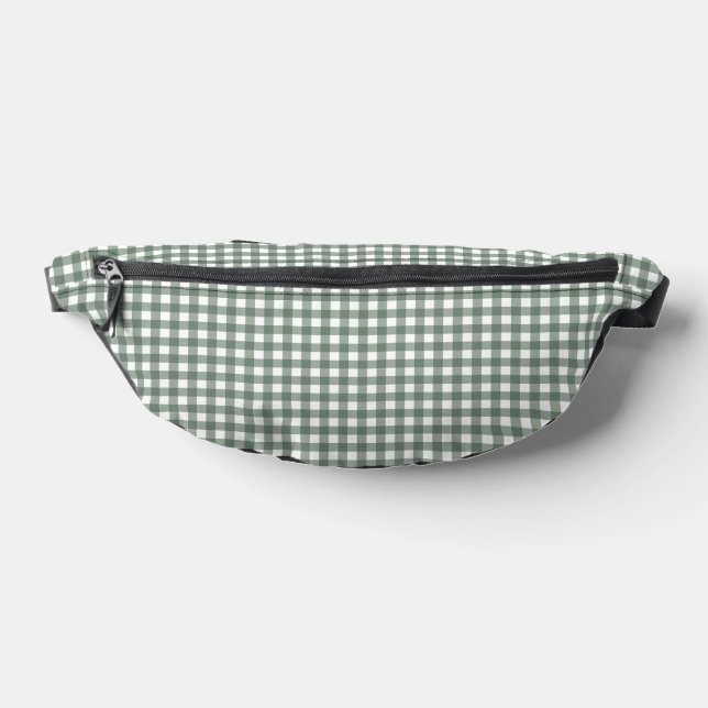 Faye and Lauren Dark Green Gingham Bum Bags (Lay Down)