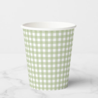 Faye and Lauren Fall Light Green Gingham Paper Cups