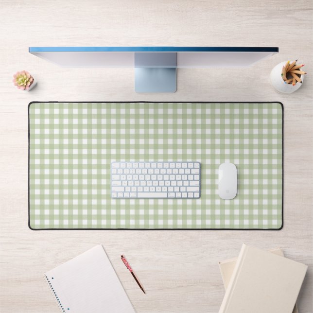 Faye and Lauren Green Gingham Desk Mat (Office 1)