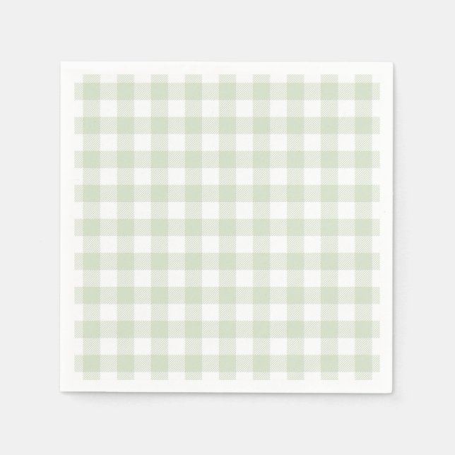 Faye and Lauren Green Plaid Napkin (Front)