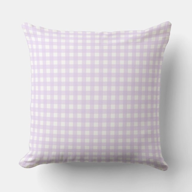 Faye and Lauren Light Pink Gingham Cushion (Front)