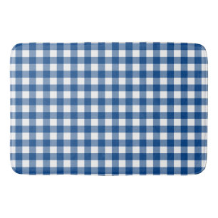 Faye and Lauren Navy Blue Plaid Bath Mat