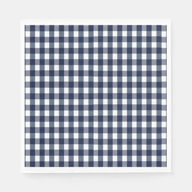 Faye and Lauren Navy Gingham Napkin (Front)