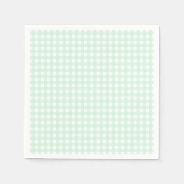 Faye and Lauren Pastel Gingham Green Napkin (Front)