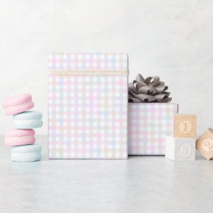 Faye and Lauren Pastel Gingham Multicolor Wrapping Paper