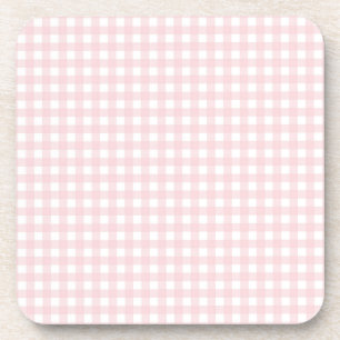 Faye and Lauren Pastel Pink Gingham Coaster