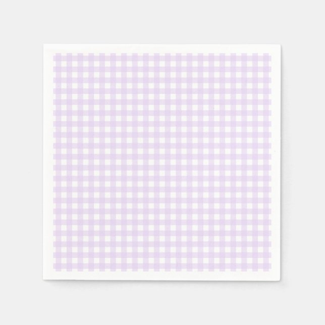 Faye and Lauren Pastel Purple Gingham Napkin (Front)