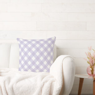 Faye and Lauren Purple Gingham Cushion