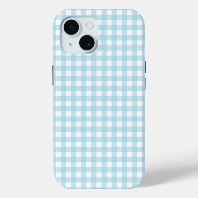 Faye and Lauren Soft Blue Gingham Case-Mate iPhone Case (Back)