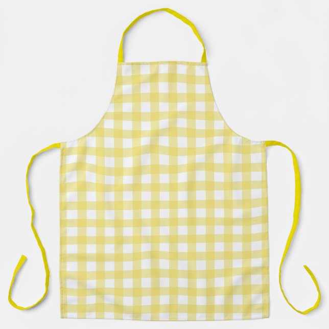 Faye and Lauren Yellow Gingham  Apron (Front)