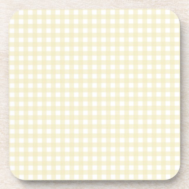 Faye and Lauren Yellow Gingham Coaster (Front)