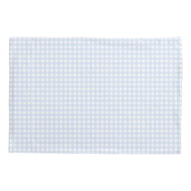 Faye Bright Blue Gingham Pillowcase (Back)