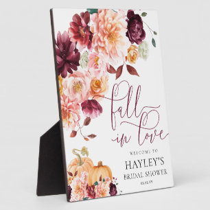 Faye Fall In Love Bridal Shower Welcome Sign Plaque
