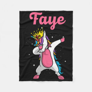 Faye Gift Name Personalised Birthday Dabbing Unico Fleece Blanket