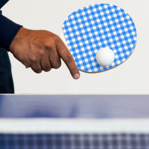 Faye & Lauren Blue Gingham Ping Pong Paddle