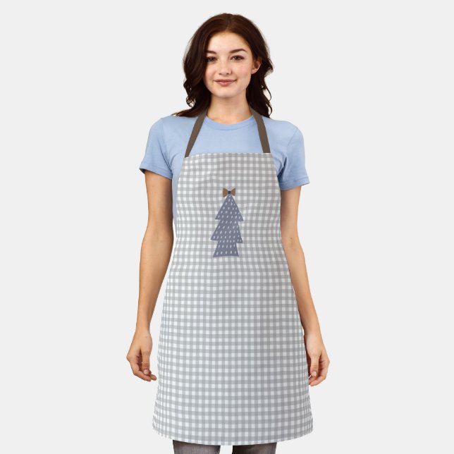 Faye & Lauren Grey Gingham Apron (Worn)