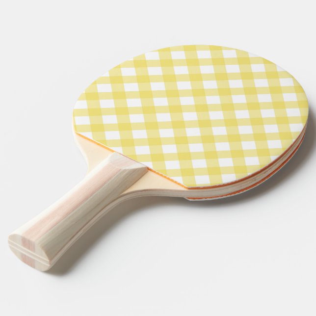 Faye & Lauren Yellow Ping Pong Paddle (Front Angle)
