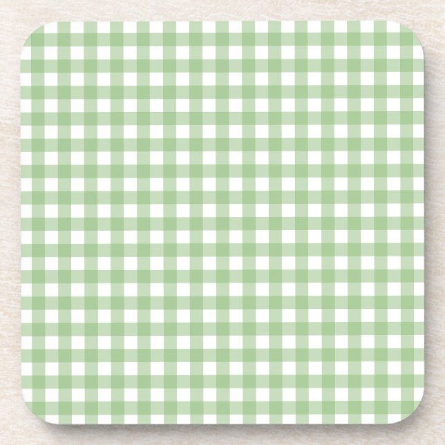 FayeandLauren Green Buffalo Plaid Pattern Coaster (Front)