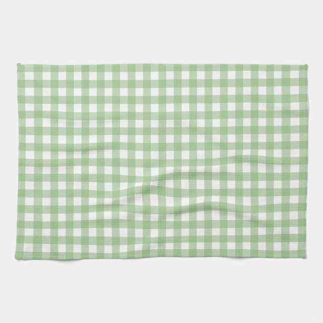 FayeandLauren Green Classic Buffalo Plaid Pattern Tea Towel (Horizontal)