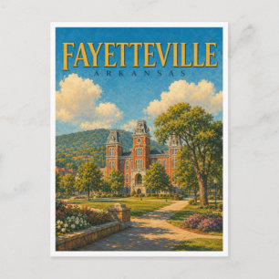 Fayetteville Arkansas Campus Green GeoSaga Postcard