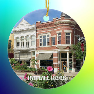 Fayetteville, Arkansas downtown square photo Ceramic Ornament