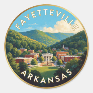 Fayetteville Arkansas Downtown Travel Classic Round Sticker