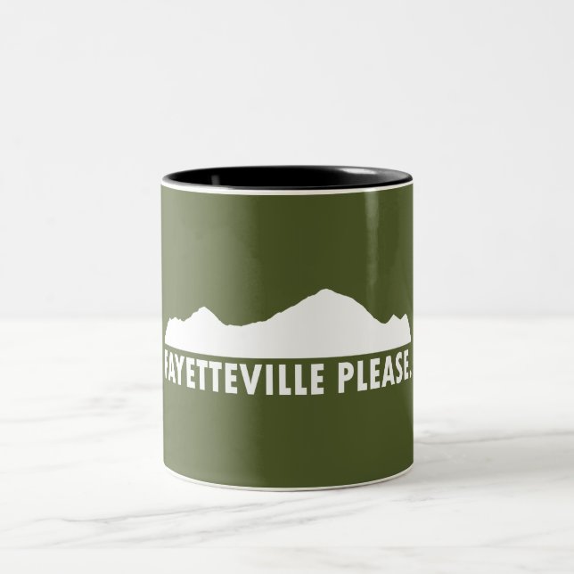 Fayetteville Arkansas Please Two-Tone Coffee Mug (Center)