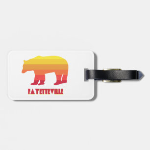 Fayetteville Arkansas Rainbow Bear Luggage Tag