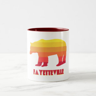 Fayetteville Arkansas Rainbow Bear Two-Tone Coffee Mug